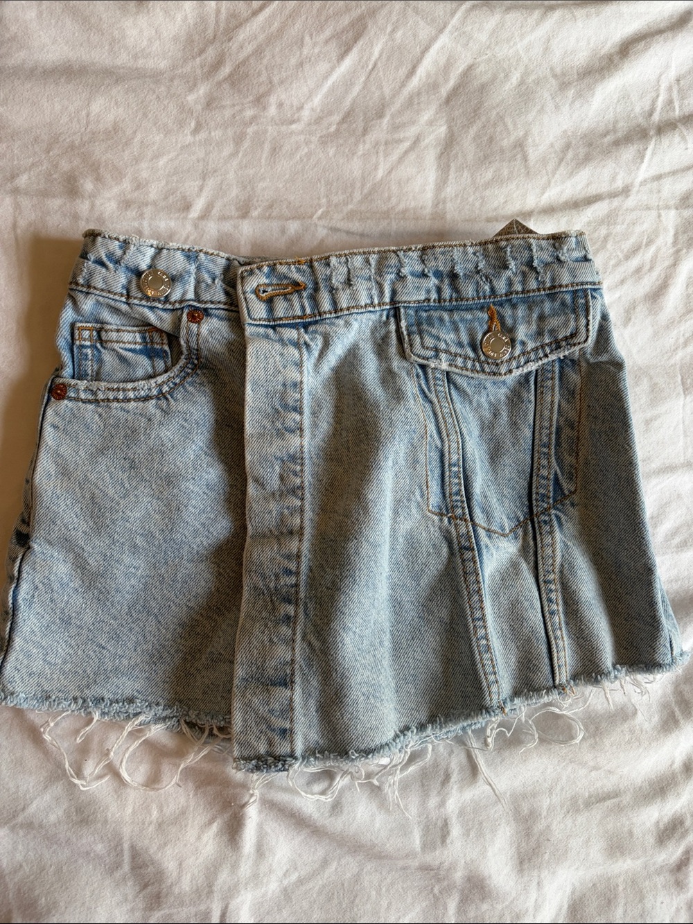 Light Wash Denim Shorts - Classic Casual Girl’s Skort